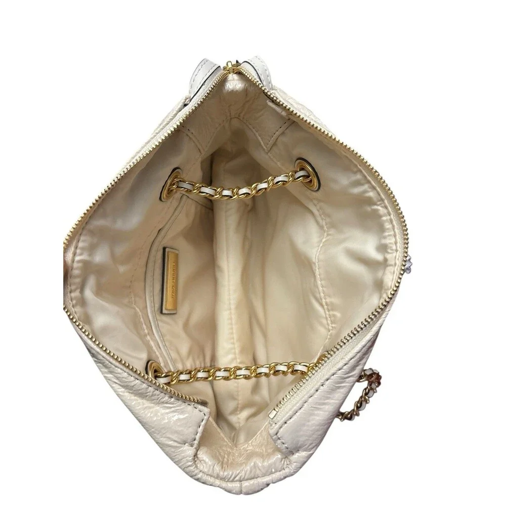 Tory Burch Small Ella Crinkle Chain Convertible Crossbody Bag Color Oats New